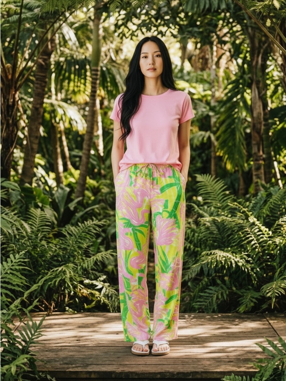 Lilly Pulitzer for Target Fan Dance Pull-On Palazzo Pants